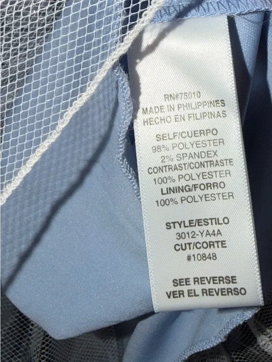 124 - City Studio Dusty Blue Lace V-Neck Dress - Picture 8 of 9